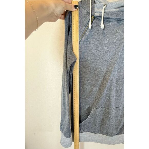 Ampersand Avenue Light Gray Double Hoodie Layered Women's Small - Picture 8 of 11